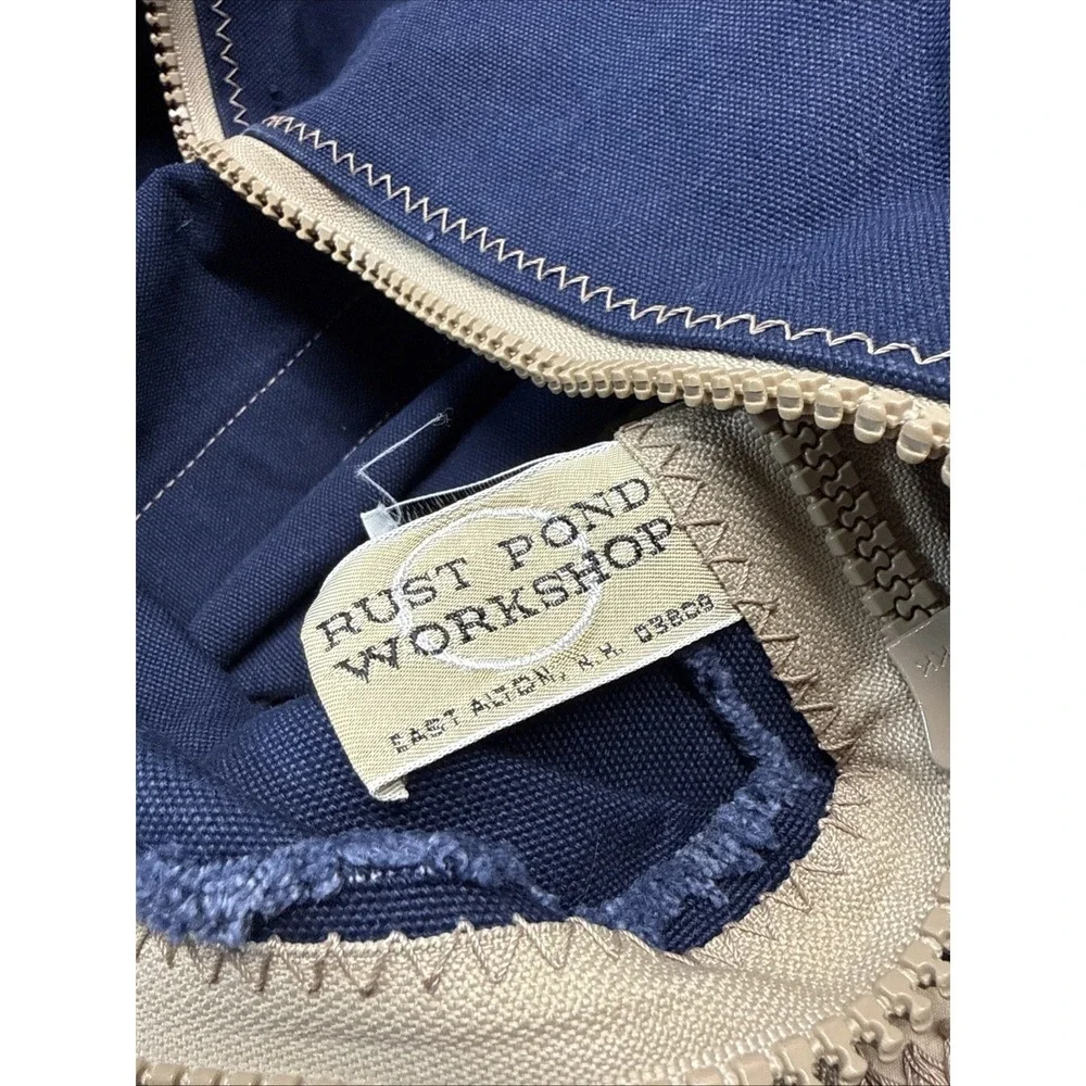 Vintage Rust Pond Workshop Duffle Bag Blue Expandable Thick Canvas 20-31